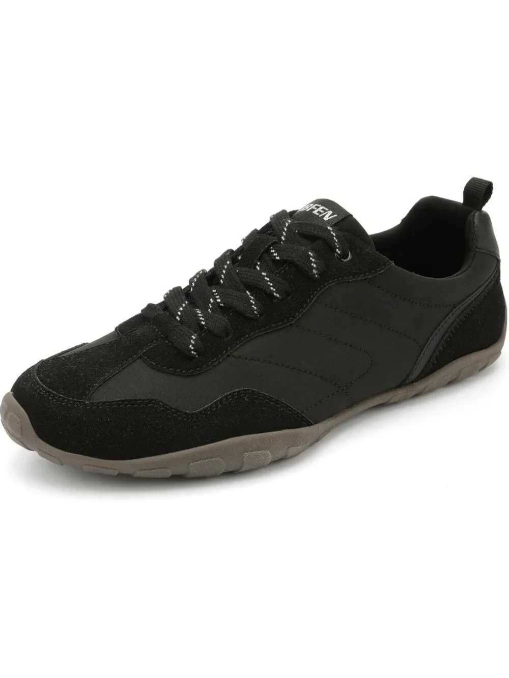 Women's Black Lightweight Trendy Zero Drop Neutral Retro Casual Fashion Sneaker